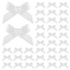 100pcs Ribbon Bows, 1.57x0.4in Mini Bows for Crafts Cute Small Ribbon Tiny Bows for Sewing Gift Wrapping Wedding Party Favors Treat Bags Gift Box Decoration (White) view 1