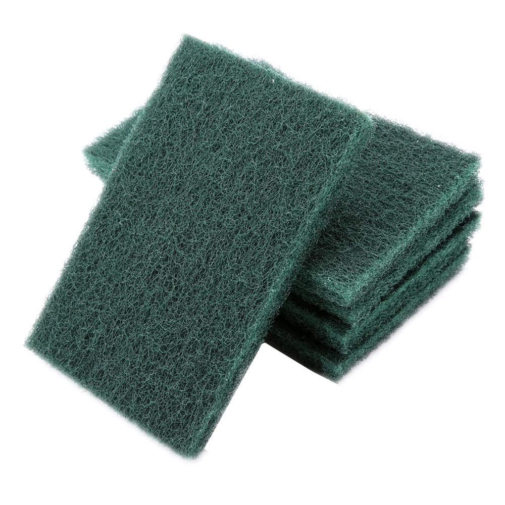 Abrasive Hand Pads, 5pcs Industrial Scourer Pads | Abrasive Finishing Pads, Ideal for Cleaning Dishes, Car Washing & Appliance, Scouring Pads & Sticks (Green)