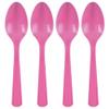Reusable Bright Pink Plastic Spoons (Pack of 20) - Perfect for Parties, Picnics, and Everyday Use view 1