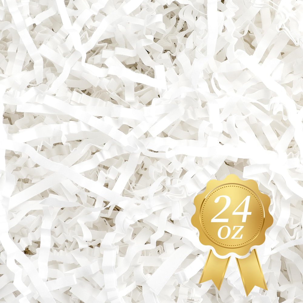 TCAIRG - 1.5 LB White - Crinkle Cut Paper Shred Filler great for Gift Wrapping, Basket Filling, Birthdays, Weddings, Anniversaries, Valentines Day, and other occasions
