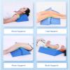 AMUFJJ Lengthen Wedge Pillow, Seniors/Pregnancy/Adults Bed Wedge for Side Sleeping, Neck/Back/Waist Support Pillow Wedges with Removable Cover(Blue,60x25x20cm) view 4
