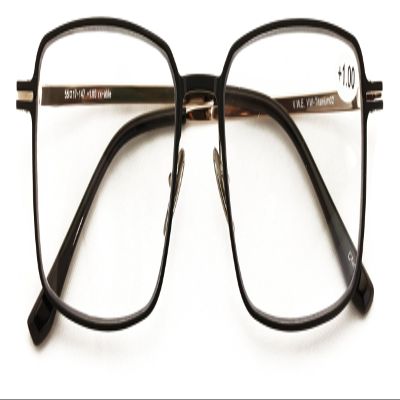 V.W.E. Men Aluminum Optical Frame Wide Fitment Reading Glasses with Titanium Temple Rectangular 144MM Ti02 (Matte Black/Gold, 1.75, x)
