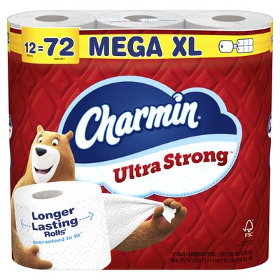Charmin Ultra Strong Toilet Paper 12 Mega XL Rolls, 330 Sheets Per Roll