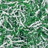 Gloreyan 1/2LB Crinkle Cut Paper Shred, Metallic Green White Raffia Paper Sherd Filler Grass for Christmas Easter Grass Gift Wrapping Basket Filling Birthdays Weddings Party Supply view 1