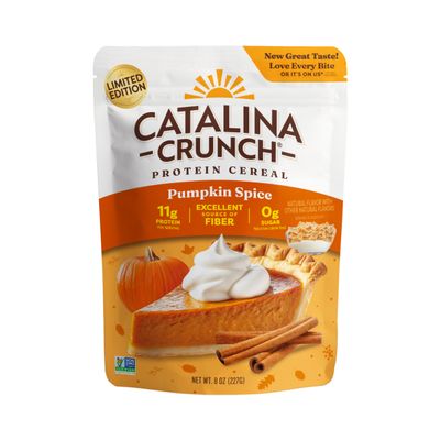 Catalina Crunch Protein Cereal - Sugar Free Breakfast Cereal with 11g of Protein - Gluten Free - Pumpkin Spice - 8 oz. Bag (Pack of 1)