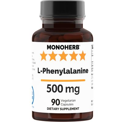 MONOHERB L-Phenylalanine 500 mg per Capsule - 90 Veg Capsules
