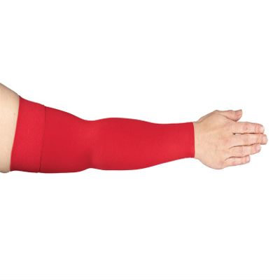 Lymphedivas Red Medical Graduated Compression Arm Sleeve for Lymphedema (Short 20-30 mmHg Medium)