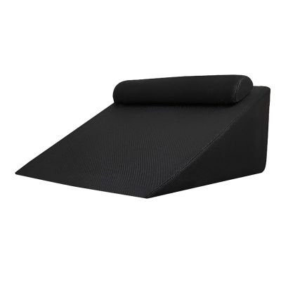 AMUFJJ Acid Reflux Wedge Pillow, 16 20 24 in Width Raised Pillows for Kid/Elderly/Adults, Post Surgery Pillow Wedges Neck/Back/Leg Support(Black,50x60x30cm)