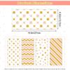 50Pcs Cellophane Treat Bags,5x11 Inch Clear Plastic Candy Gift Bags with Twist Ties,Stripes Polka Dot Printed Pattern Cookie Goodie Bags for Baby Shower Birthday Wedding Party Favor Supplies (Pink Gold) view 2