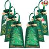 JOYIN 6 PCS Christmas Drawstring Gift Bags Present Wrap Reusable Non-woven fabrics Bags with Handle for Xmas Party Decoration Jewelry Pouch Festivals Supplies (17" x 8.5") view 1