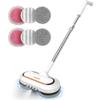 Electric Mop, AlfaBot S2 Cordless Spin Mop for Floor Cleaning, with LED Headlight and Sprayer/400ML Big Tank/60 Mins Runtime, Lightweight Floor Scrubber for Hardwood Floors, Tile, Laminate view 1