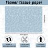 100 Sheets Blue Wildflower Tissue Paper for Gift Wrapping Dusty Blue Floral Printed Tissue Paper for Gift Bags Botanical Decorative Tissue for Wedding Baby Shower DIY Craft view 2