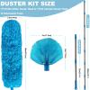 20+ Ft High Reach Ceiling Fan Duster & Cobweb & Corner Brush Duster with 3-13 ft Extension Pole, Microfiber Feather Duster with Washable Head for Ceiling Fan, Furniture, Home Cleaning view 2