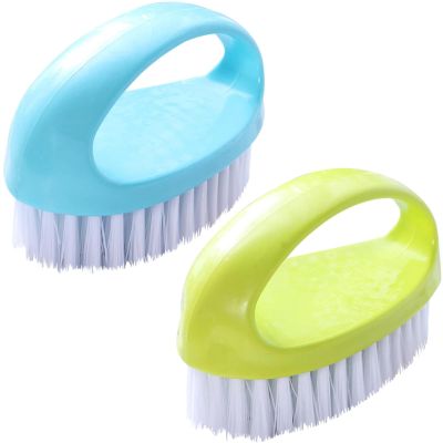 2 Pack Scrubbing Brushes for Cleaning, Heavy Duty Scrub Brush Nylon Stiff Bristles,Scrubber Cleaner Brush for Bathroom,Showe,Sink,Kitchen,Bathtub,Floor,Multi-Purpose Cleaning Brush (Green+Blue)