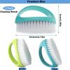 2 Pack Scrubbing Brushes for Cleaning, Heavy Duty Scrub Brush Nylon Stiff Bristles,Scrubber Cleaner Brush for Bathroom,Showe,Sink,Kitchen,Bathtub,Floor,Multi-Purpose Cleaning Brush (Green+Blue) view 2