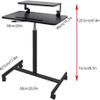 Overbed Table Mobile Standing Desk, overbed Table with Wheeled Keyboard Tray Height Adjustable Computer Workstation for Home Office view 3
