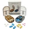 Doselle 2 Pack Pill Cutter for Small or Large Pills  Professional Medicine Splitter with Clear Cover & V-Grip Centering Device  Accurate 1/2 & 1/4 Cuts for Oval & Round Tablets (Gray & Brown) view 1