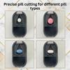 Doselle 2 Pack Pill Cutter for Small or Large Pills  Professional Medicine Splitter with Clear Cover & V-Grip Centering Device  Accurate 1/2 & 1/4 Cuts for Oval & Round Tablets (Gray & Brown) view 2