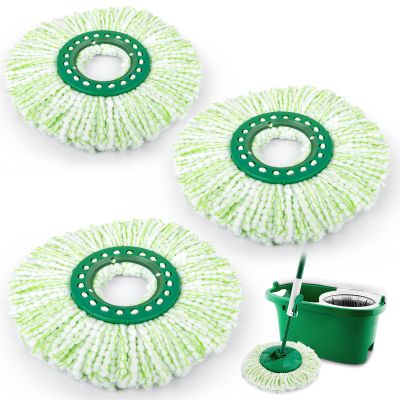 3 Pack Mop Head Replacement for Libman Tornado, Spin Mop Replacement Head  Compatible with Libman, Easy to Replace, Machine Washable, Green and White (NOT for Old Version)