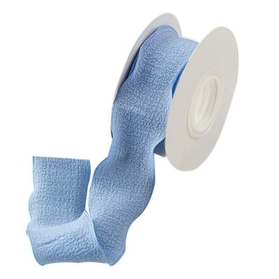 10 Yards Wrinkle Pleated Ribbon Material Bowknot Silk with Bouquet Packaging Ribbon Gift Box Packaging Bag(Blue)