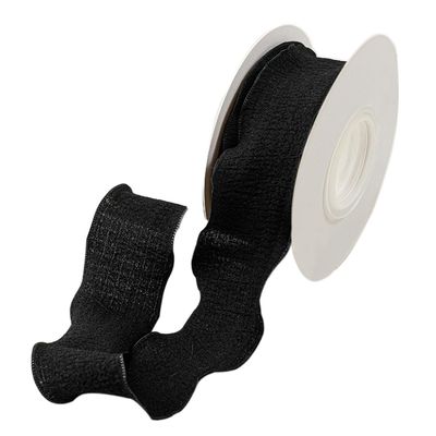 10 Yards Wrinkle Pleated Ribbon Material Bowknot Silk with Bouquet Packaging Ribbon Gift Box Packaging Bag(Black)