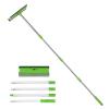 Professional Window Squeegee,2 in 1 Window Cleaner with Long Stainless Steel Handle,Sponge Car Window Squeegee for Gas Station, Glass,Shower (4 Pole) view 1