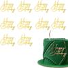 10pcs Side Happy Birthday Cake Topper Gold Acrylic Birthday Cupcake Topper for Kids Birthday Party Cake Decorations (I) view 1