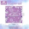 40 PCS Happy Birthday Napkins Purple Paper Napkins Disposable Purple and Silver dinner Napkins for Bar Wedding Anniversary Birthday Party Supplies 2 Ply view 3