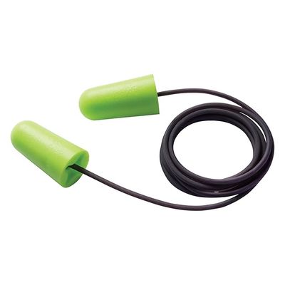 Corded Foam Soft Polyurethane Ear Plugs Hearing Protection, Green, 300 Pack