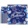 40PCS Happy Birthday Napkins Blue and Silver Birthday Decorations Disposable Royal Blue Napkins for Men Women Birthday Baby Shower Picnic Cocktail Party Supplies 2-Ply view 1