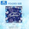 40PCS Happy Birthday Napkins Blue and Silver Birthday Decorations Disposable Royal Blue Napkins for Men Women Birthday Baby Shower Picnic Cocktail Party Supplies 2-Ply view 3