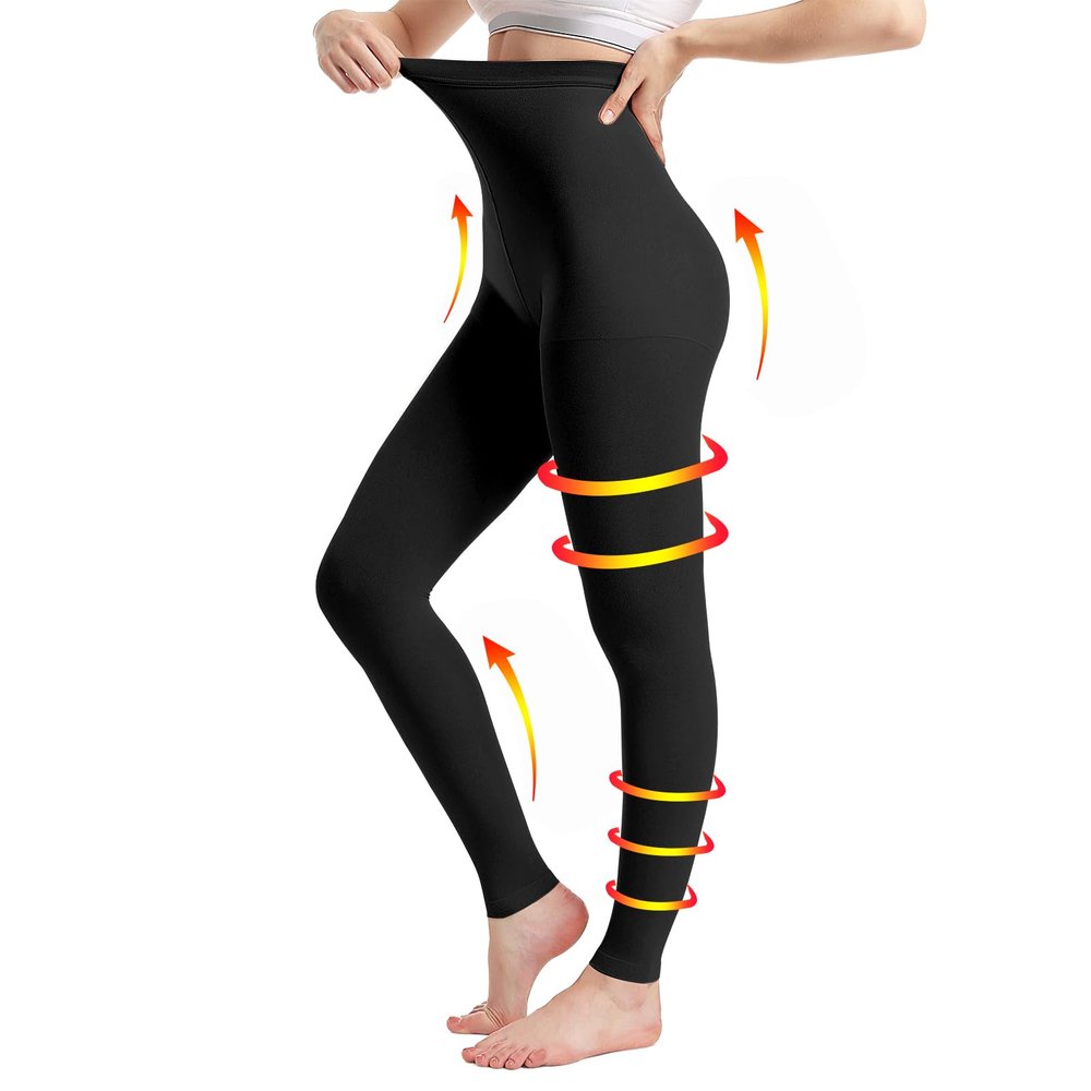 20-30mmHg Footless Medical Compression Pantyhose (Black, XL)