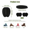 2 Pairs Shoe Filler Tongue Pad, Invisible Forefoot Cushion Mat Soft Make Smaller Back Sticker Non-Slip Size Reducer Holder Self-Adhesive Insert Black Felt Accessories for Loose Replacement Men Women view 3