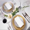 JoyfulArtink 16x16 Luxury Dinner Napkins - Cloth-like Tableware for Banquet/Events/Wedding/Anniversary, 5 Star Hotel Grade Paper Gold Foil Embossed (White & Gold, 50 Count) view 2