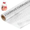 Mauproy 34 In x 100 Ft Valentine's Day Clear Cellophane Wrap Roll, Extra Wide, 2.5 Mil Thick Transparent Wrapping Paper with White Dots for Baskets, Flower Bouquets (34" Fold into 17") view 1
