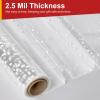 Mauproy 34 In x 100 Ft Valentine's Day Clear Cellophane Wrap Roll, Extra Wide, 2.5 Mil Thick Transparent Wrapping Paper with White Dots for Baskets, Flower Bouquets (34" Fold into 17") view 3