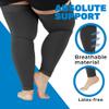 ABSOLUTE SUPPORT Compression Thigh High Sleeve 20-30mmHg for Women & Men Swelling - Unisex Opaque Footless Compression Socks for Circulation during Pregnancy, Travel, Flying, Sports - Black, Large view 4