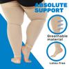 ABSOLUTE SUPPORT Compression Stockings for Women and Men 20-30mmHg - Unisex Footless Compression Thigh High Sleeve for Lymphedema, Sclerotherapy, Thrombosis, Post Surgery - Beige, Medium view 4