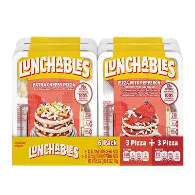 Lunch ables Pizza with Pepperoni & Extra Cheesy Pizza Variety- 6 Packs