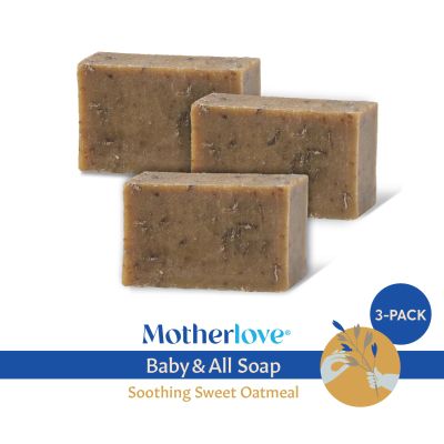 Motherlove Baby & All Soap (3 pack) Gentle Castile Soap Made with Organic Ingredients - Soothing Sweet Oatmeal