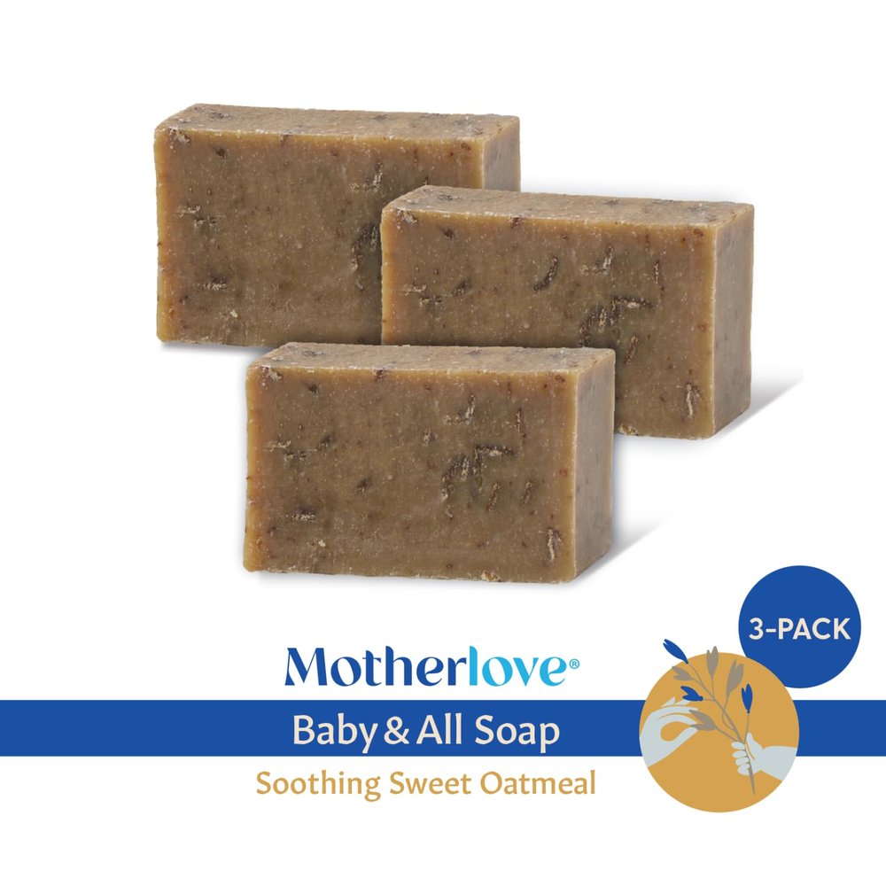 Motherlove Baby & All Soap (3 pack) Gentle Castile Soap Made with Organic Ingredients - Soothing Sweet Oatmeal