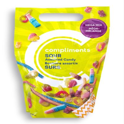 Sobeys Compliments Mega Mix Sour Assorted Candy, 800g/28.2 oz. Bag