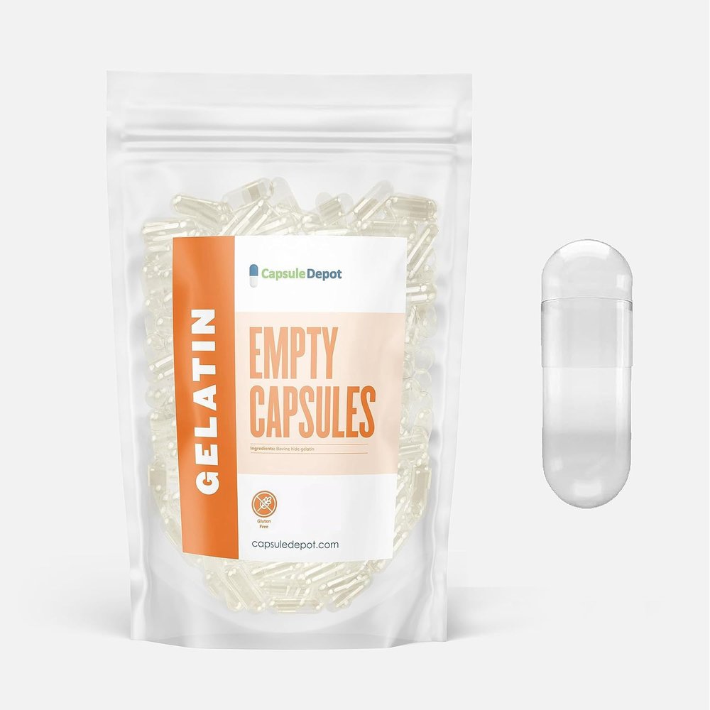 CapsuleDepot - Clear Size 000 Empty Capsules - 10,000 Count Empty Gelatin Capsules - Empty Pill Capsules - DIY Capsule Filling - Fillable Pill Capsules Empty Gel Caps