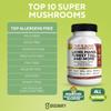 GREENVIFY Super Mushrooms Supplement 10 in 1 Lions Mane Turkey Tail Chaga Reishi Cordyceps Shiitake Extracts - 60 Capsules (1) view 3