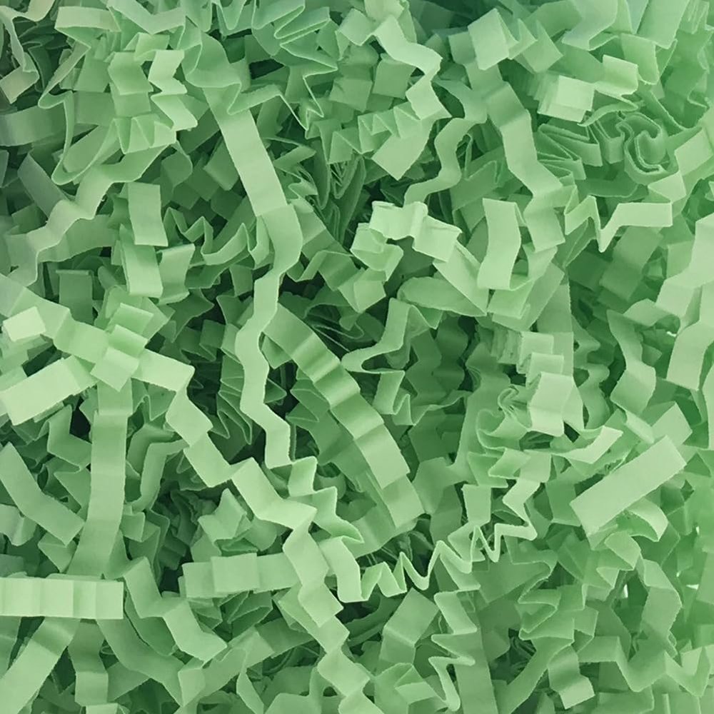 GSHLLO 100 Grams Crinkle Cut Paper Shred Filler Gift Wrapping Filling Paper Basket Filler Shredded Paper Gift Packing Confetti Raffia Grass Shredded Paper for Birthday Thanksgiving Green