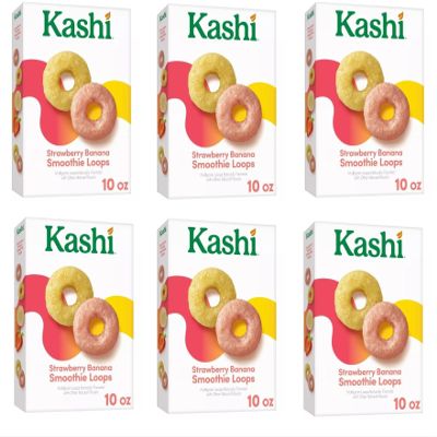 Cold Breakfast Cereal byKashi- Strawberry Banana Smoothie Loops Cereal - 12.7 Oz Box - Pack of 6