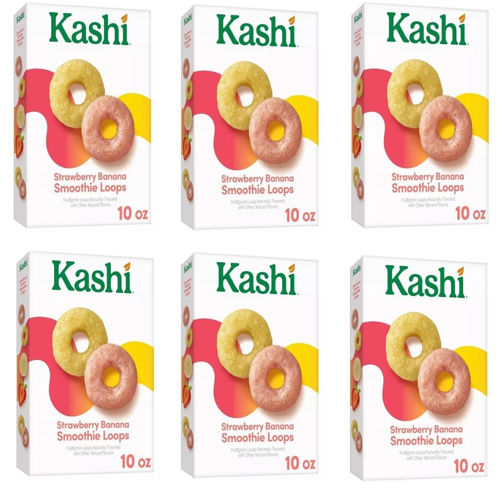Cold Breakfast Cereal byKashi- Strawberry Banana Smoothie Loops Cereal - 12.7 Oz Box - Pack of 6