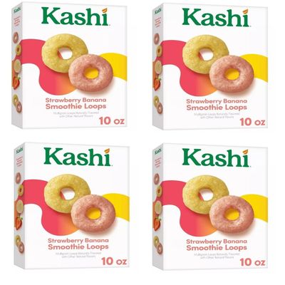Cold Breakfast Cereal byKashi- Strawberry Banana Smoothie Loops Cereal - 12.7 Oz Box - Pack of 4
