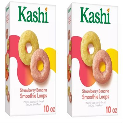 Cold Breakfast Cereal byKashi- Strawberry Banana Smoothie Loops Cereal - 12.7 Oz Box - Pack of 2