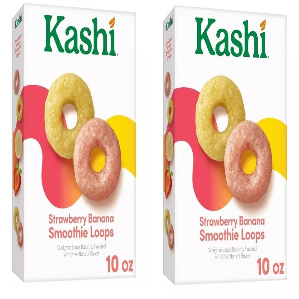 Cold Breakfast Cereal byKashi- Strawberry Banana Smoothie Loops Cereal - 12.7 Oz Box - Pack of 2